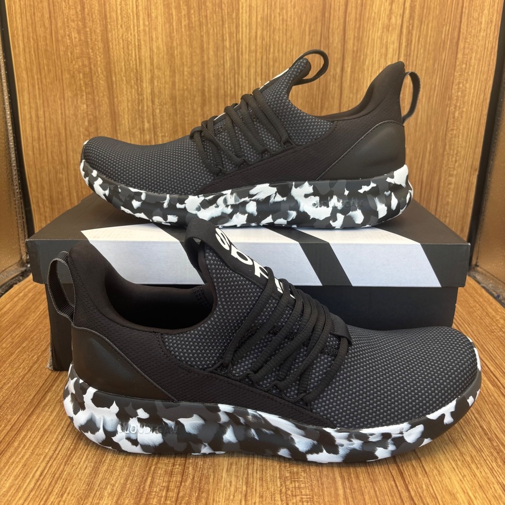 Adidas Lite Racer Adapt 7.0 Mens 10.5 Black White New Slip On Sneakers NEW